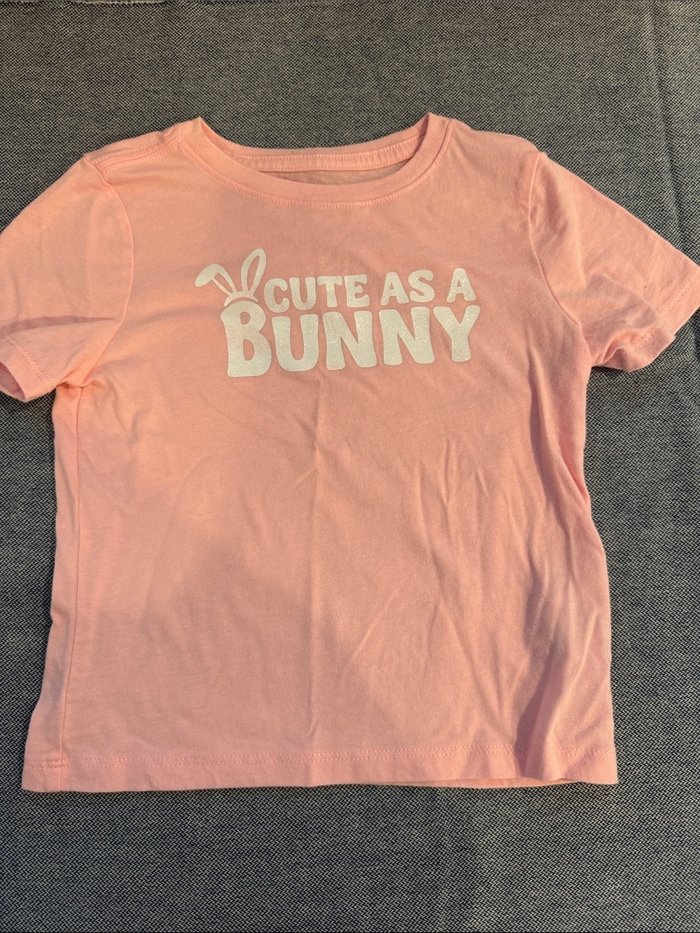 Girls' Pink "Cute As A Bunny" Short Sleeve Tee